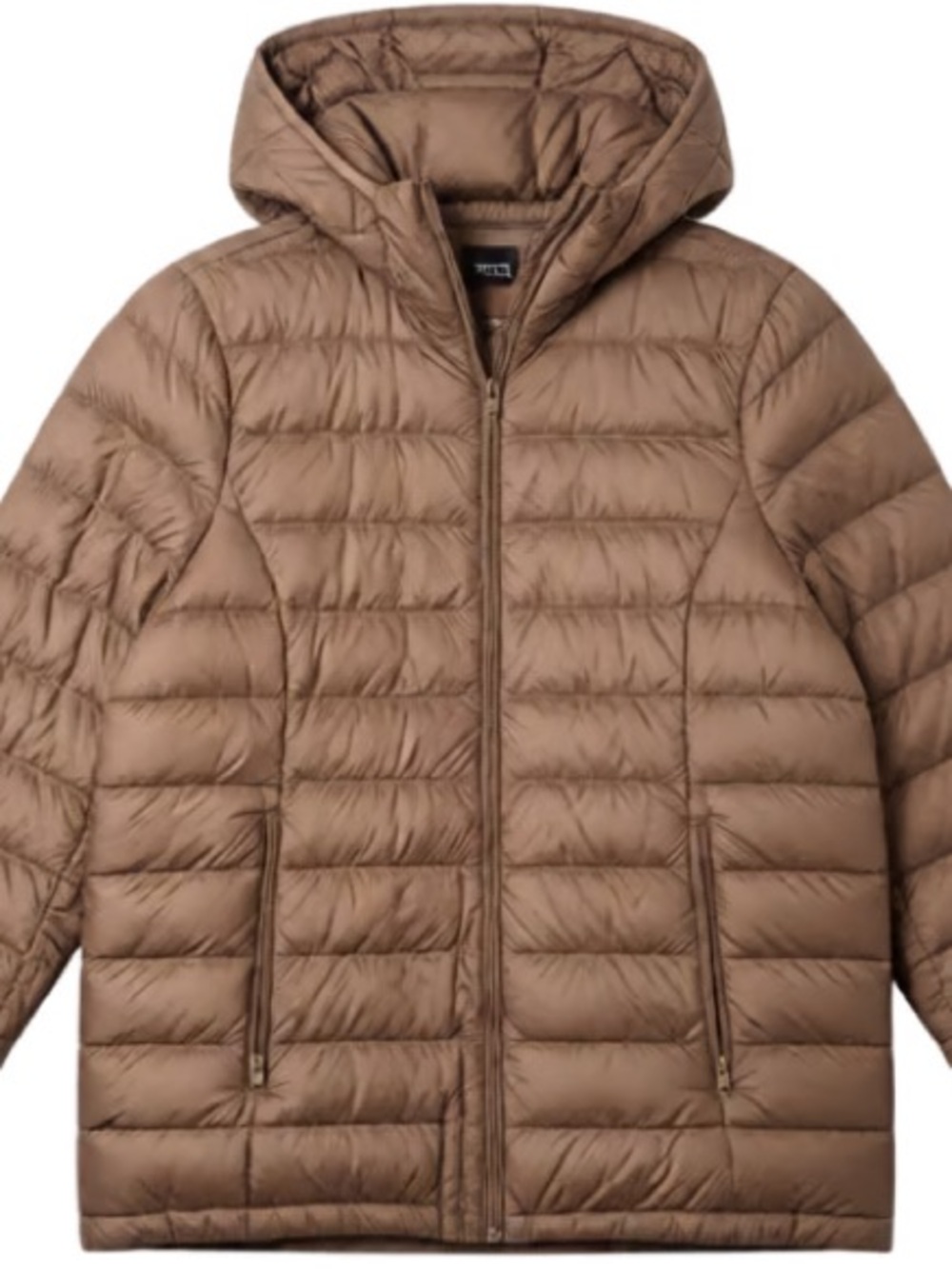Sunday Best Lightweight Quilted Hooded Puffer - Taupe Brown